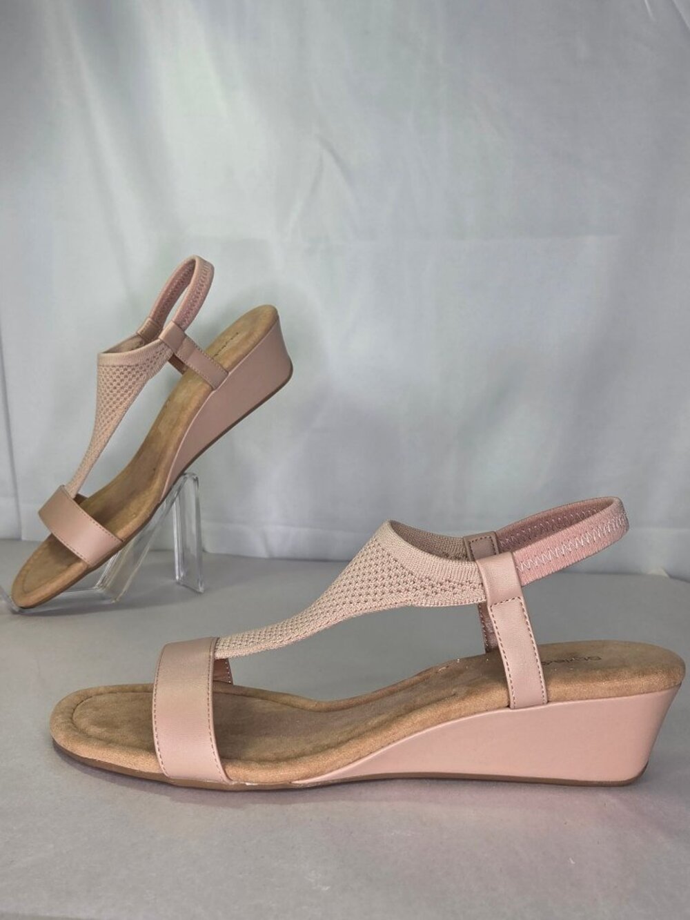 Style & Co Step N Flex Vacanzaa Wedge Sandals - Blush Knit